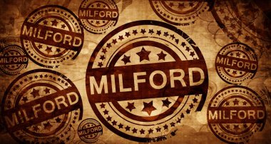 Milford, kağıt arka plan üzerinde vintage damgası