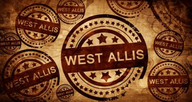 West allis, kağıt arka plan üzerinde vintage damgası