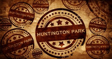 Huntington park, kağıt arka plan üzerinde vintage damgası