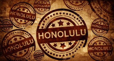 Honolulu, kağıt arka plan üzerinde vintage damgası