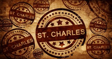 St. charles, kağıt arka plan üzerinde vintage damgası