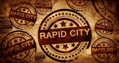 Rapid city, kağıt arka plan üzerinde vintage damgası