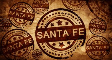 Santa fe, kağıt arka plan üzerinde vintage damgası