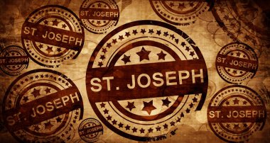 St joseph, kağıt arka plan üzerinde vintage damgası