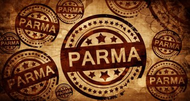 Parma, kağıt arka plan üzerinde vintage damgası