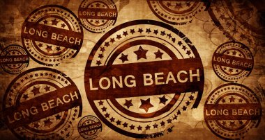 Long beach, kağıt arka plan üzerinde vintage damgası
