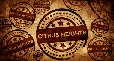 Citrus heights, kağıt arka plan üzerinde vintage damgası