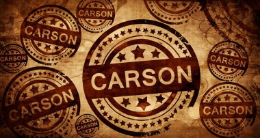 Carson, kağıt arka plan üzerinde vintage damgası