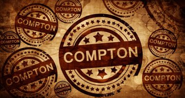 Compton, kağıt arka plan üzerinde vintage damgası