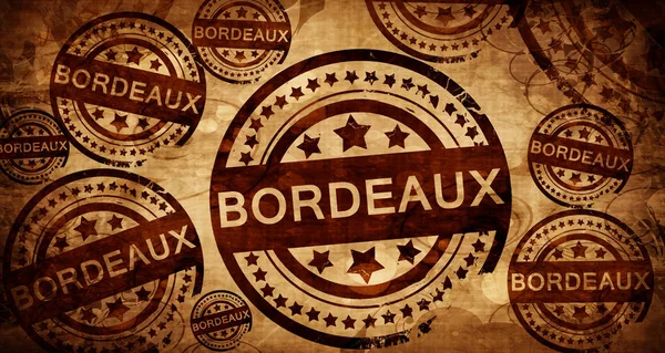 Bordeaux, carimbo vintage sobre fundo de papel — Fotografia de Stock