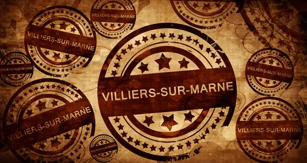 Villiers-sur-marne, timbre vintage sur fond papier — Photo