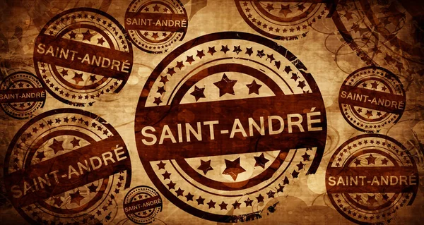 Saint-andre, timbre vintage sur fond papier — Photo
