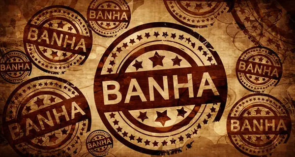 Banha，纸张背景上的古董邮票 — 图库照片