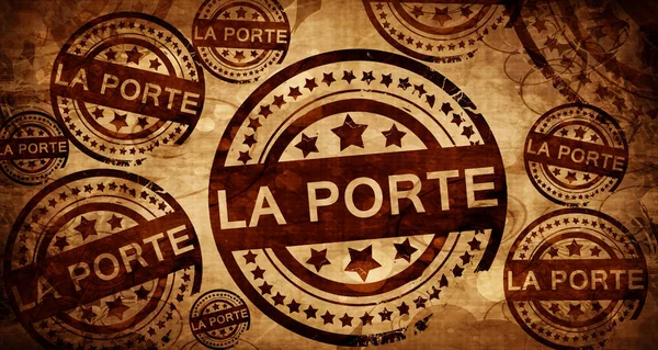 La porte, vintage stempel på papir baggrund - Stock-foto