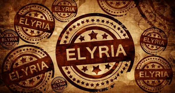 Elyria, kağıt arka plan üzerinde vintage damgası