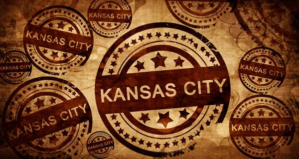 Канзас Сити, винтажная марка на бумажном фоне — стоковое фото