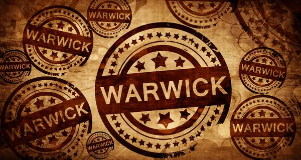Warwick, kağıt arka plan üzerinde vintage damgası