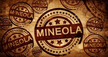Mineola, kağıt arka plan üzerinde vintage damgası