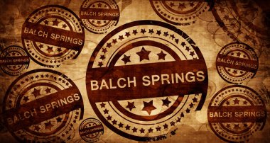 Balch springs, kağıt arka plan üzerinde vintage damgası