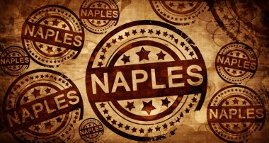 Naples, kağıt arka plan üzerinde vintage damgası