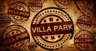 Villa park, kağıt arka plan üzerinde vintage damgası
