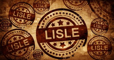 Lisle, kağıt arka plan üzerinde vintage damgası