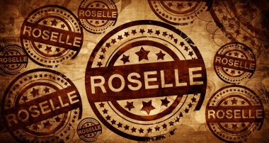 Roselle, kağıt arka plan üzerinde vintage damgası