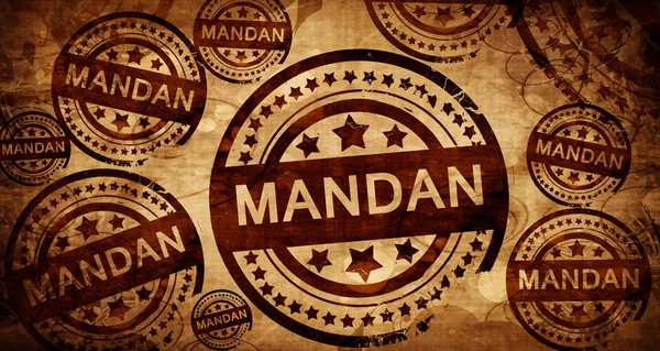 Mandan, carimbo vintage sobre fundo de papel — Fotografia de Stock