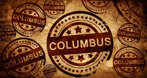 Columbus, vintage stämpel på papper bakgrund — Stockfoto