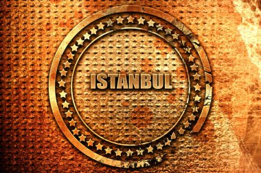 İstanbul, 3D yorumlama, grunge metal metin