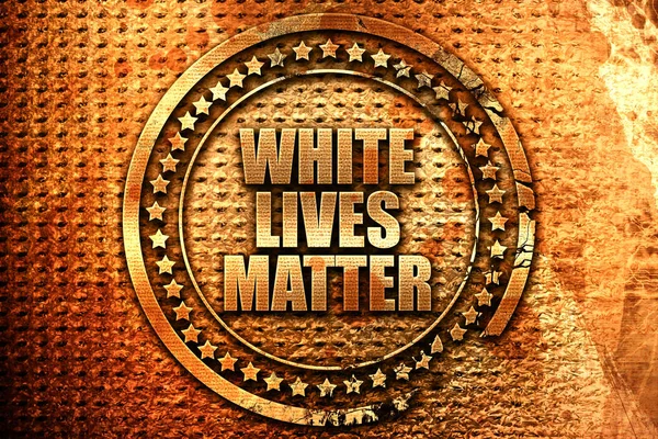 White Lives Matter Rendering Grunge Metal Text — Stock Photo, Image