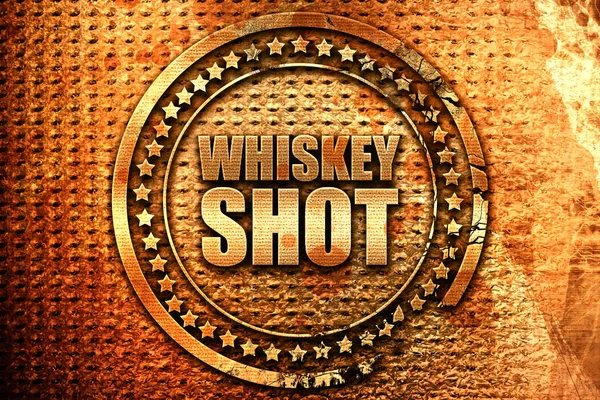 Whisky Shot Representación Texto Grunge Metal — Foto de Stock