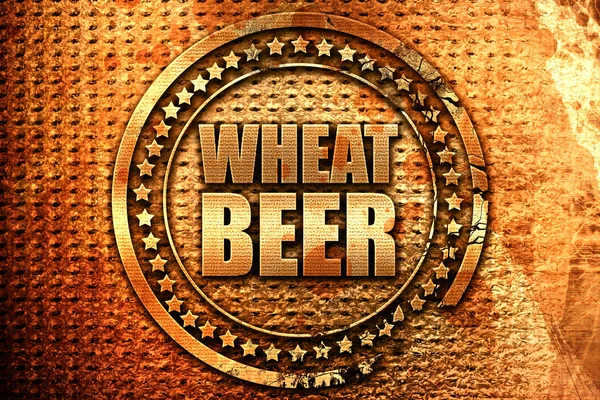 Wheat Beer Rendering Grunge Metal Text — Stock Photo, Image