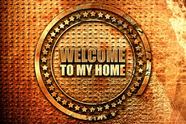 Welcome Home Rendering Grunge Metal Text — 스톡 사진