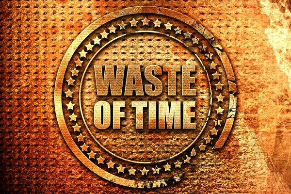 Waste Time Rendering Grunge Metal Text — Stock Photo, Image