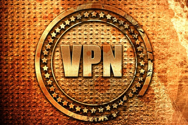 Vpn Renderização Grunge Texto Metal — Fotografia de Stock