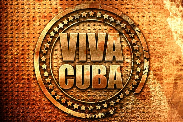 Viva Cuba Renderelés Grunge Fém Szöveg — Stock Fotó