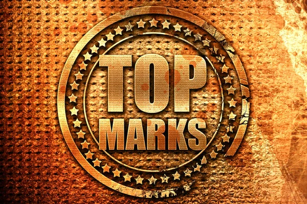 Top Marks Rendering Grunge Metal Text — Foto Stock