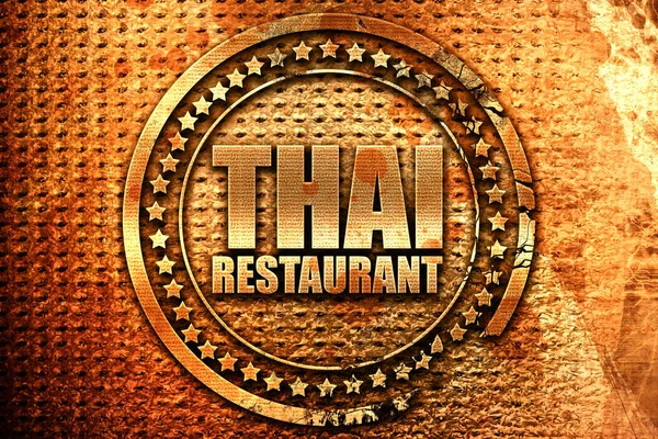 Thajská Restaurace Rendering Grunge Metal Text — Stock fotografie