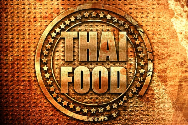 Thailändisches Essen Rendering Grunge Text Aus Metall — Stockfoto