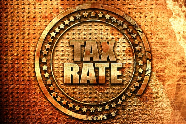 Tax Rate Rendering Grunge Metal Text — 스톡 사진