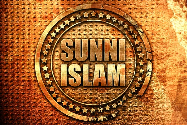 Sunni Islam Rendering Grunge Metal Text — Stock Photo, Image