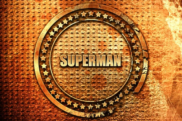 Superman Rendering Grunge Metalen Tekst — Stockfoto