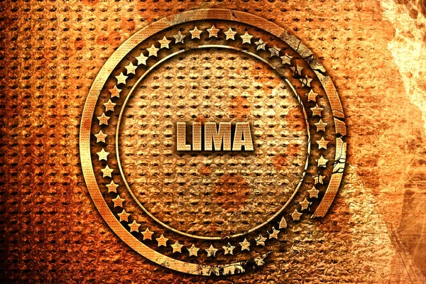 Lima Rendering Grunge Metal Text — 图库照片