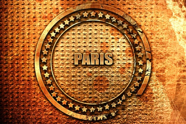 Parijs Rendering Grunge Metalen Tekst — Stockfoto