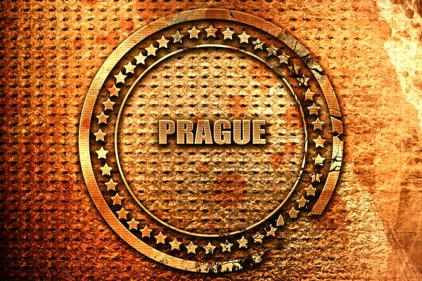 Prague Rendering Grunge Metal Text — 图库照片