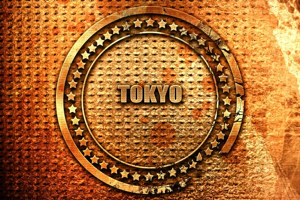 Tokyo Rendering Grunge Metalen Tekst — Stockfoto