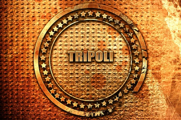 Trípoli Renderização Grunge Texto Metal — Fotografia de Stock