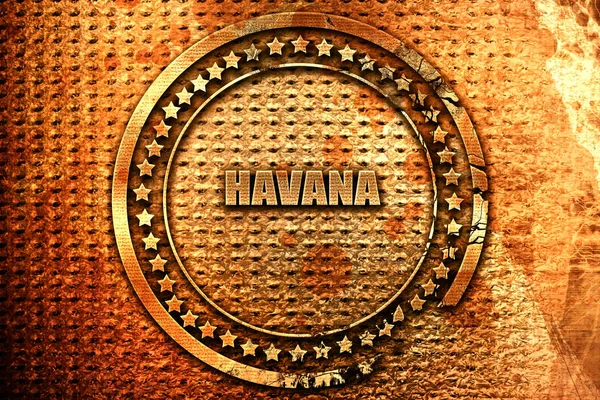 Havana Rendering Grunge Metalen Tekst — Stockfoto