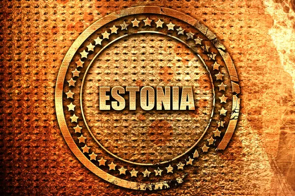 Greetings Estonia Card Some Soft Highlights Rendering Grunge Metal Text — 스톡 사진